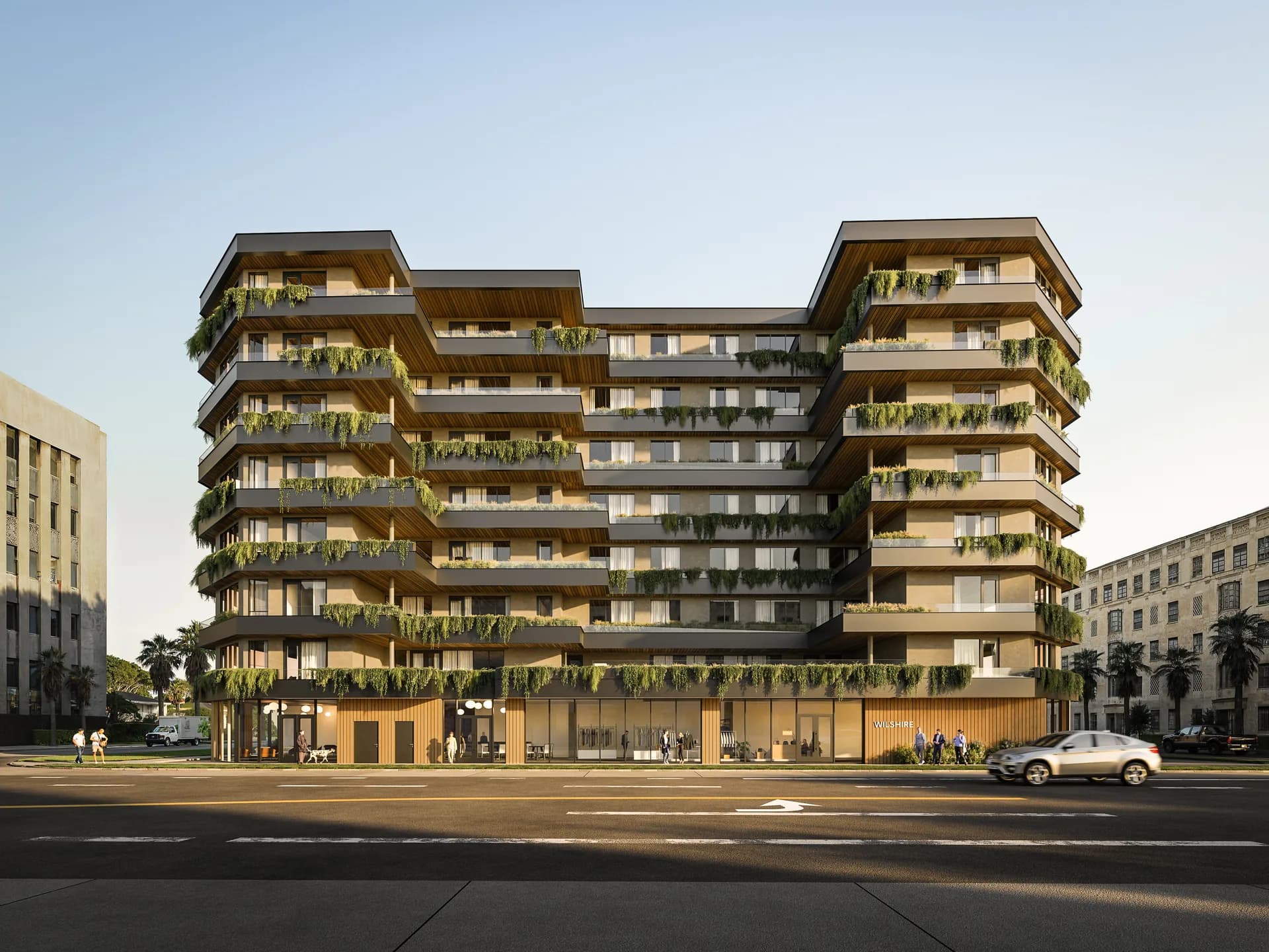 4155 Wilshire Blvd — Wilshire Blvd 沿街效果图